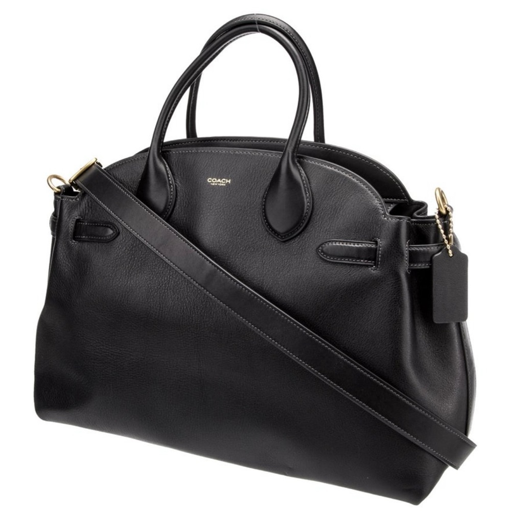 Coach Empire 40 Black Leather Satchel with Gold Hardware - Picture 2 of 10